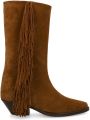 Sacha Dames Cognac suède cowboylaarzen met franjes - Bruin
