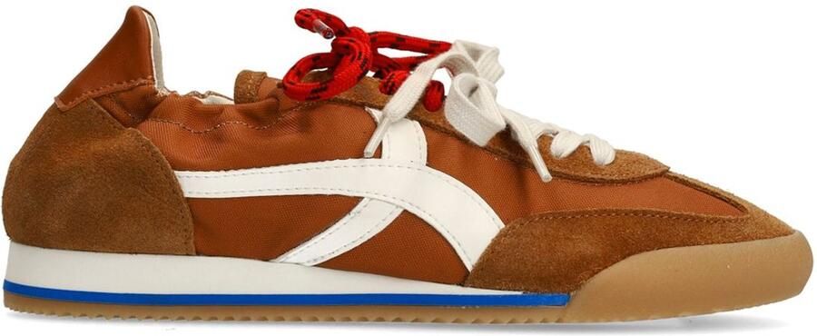 Sacha Dames Cognac suède sneakers met dubbele veters