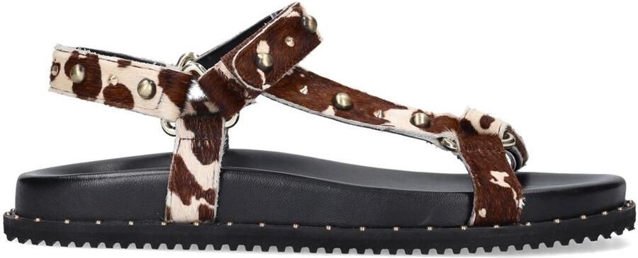 Sacha Dames Cow print leren sandalen