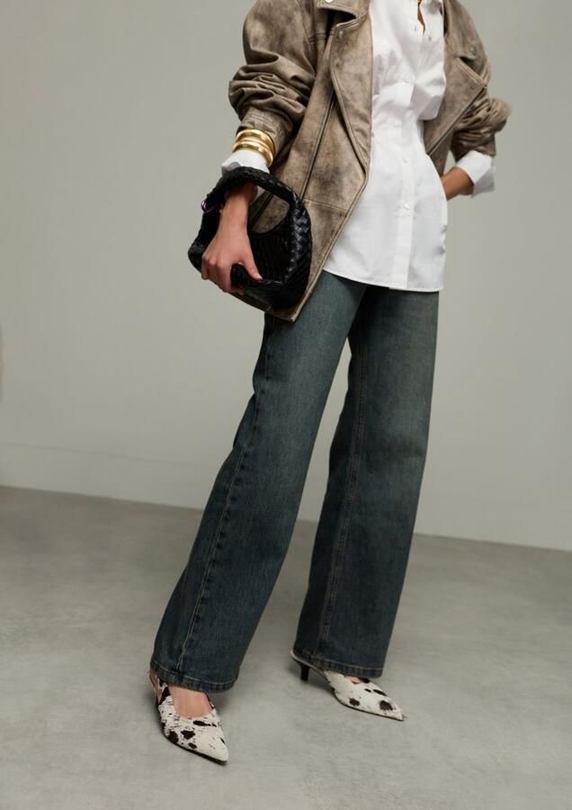 Sacha slingback loafers met koeienprint ecru bruin - Foto 4