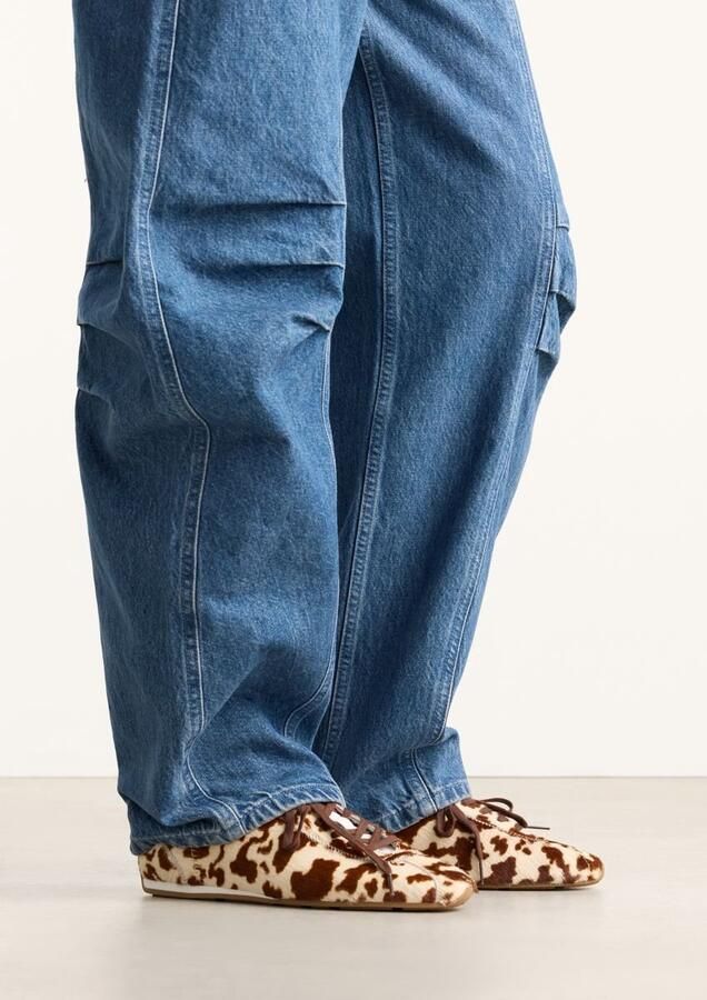 Sacha Dames Cow print sneakers met roze en bruine veters