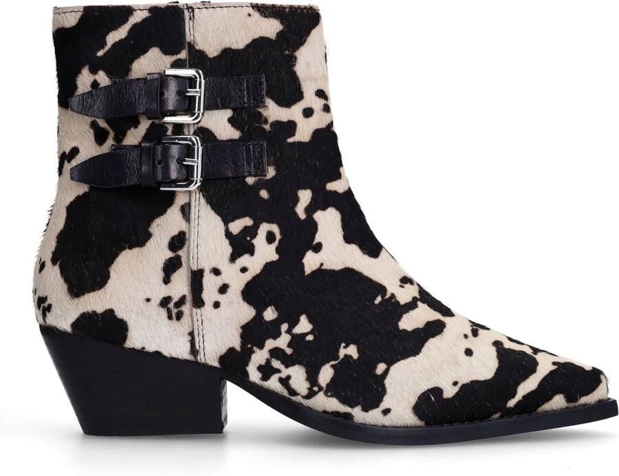 Sacha leren cowboylaarzen met koeienprint zwart