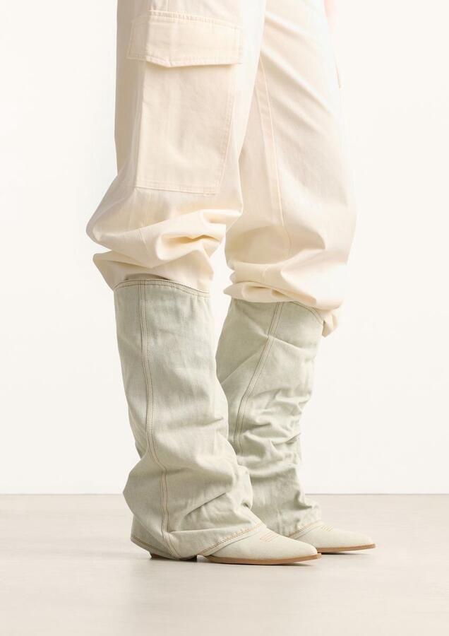 Sacha denim cowboy laarzen met omslag blauw - Foto 2
