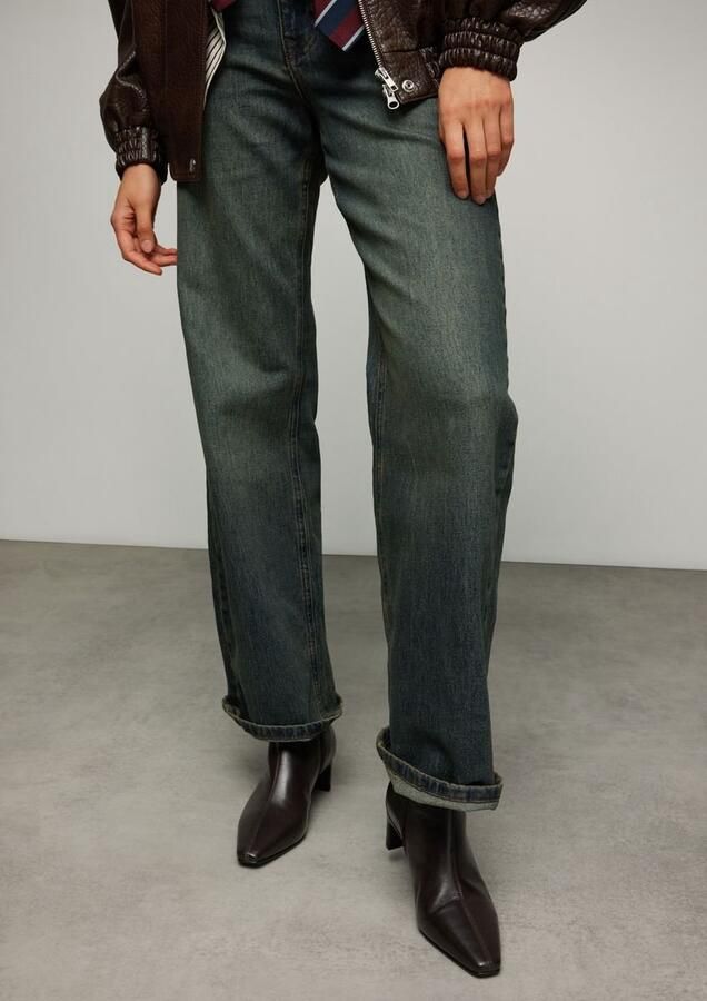 Sacha Dames Donkerbruine leren enkellaarsjes met hak - Foto 2