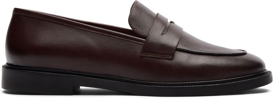 Sacha Dames Donkerbruine leren loafers