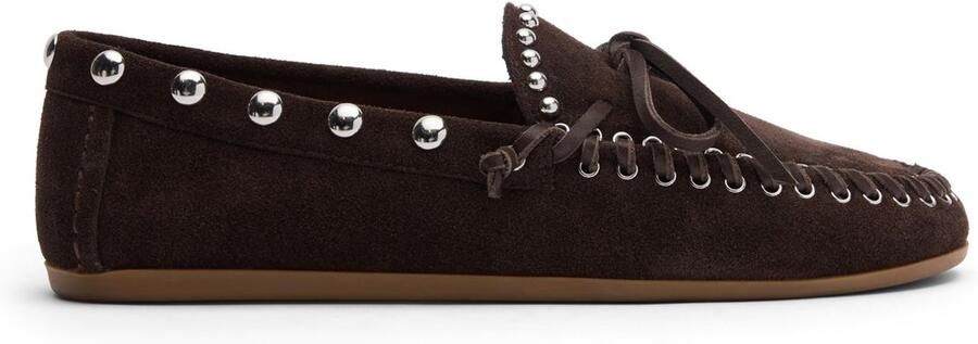 Sacha Dames Donkerbruine suède bootschoenen met studs - Foto 4