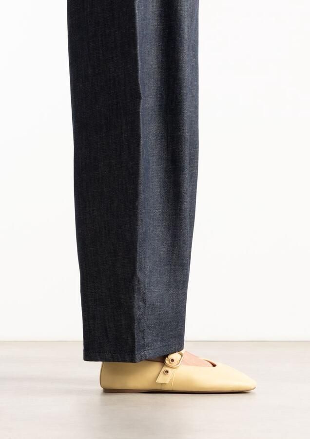 Sacha Dames Gele leren ballerina's