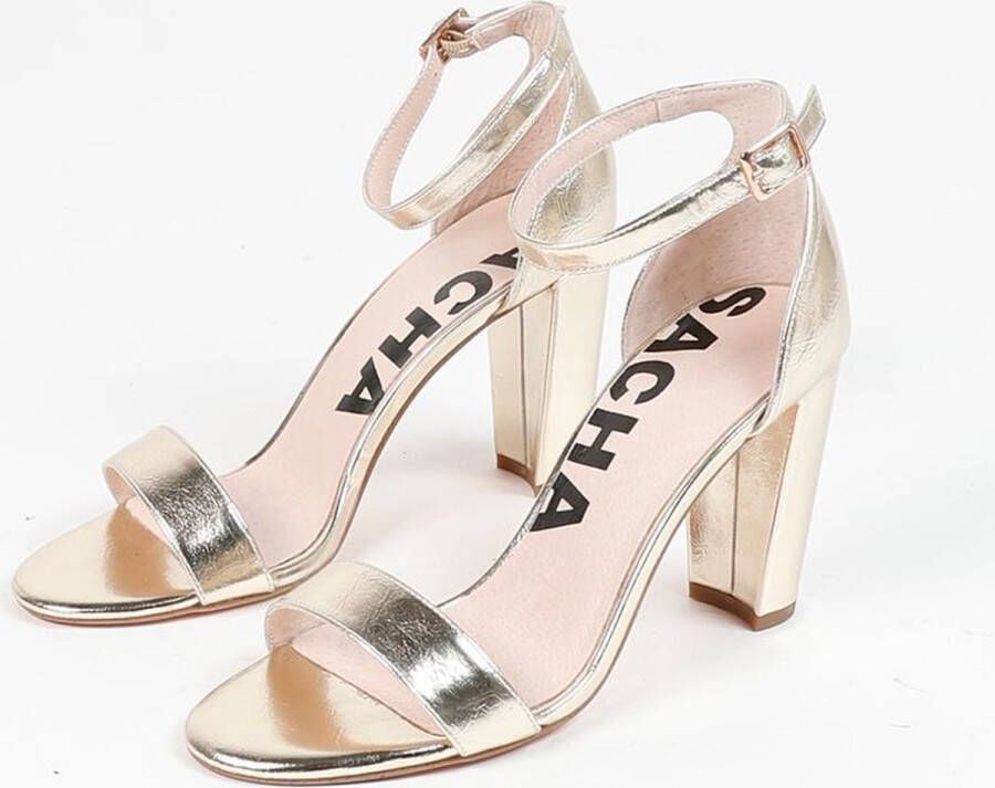 Sacha Dames Goudkleurige sandalen met hak - Foto 2