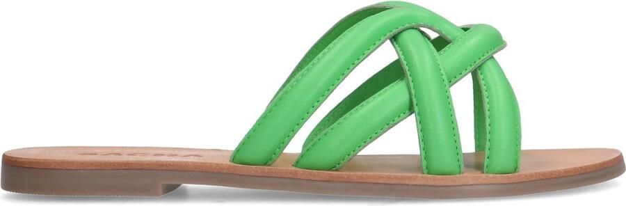 Sacha Dames Groene leren slippers