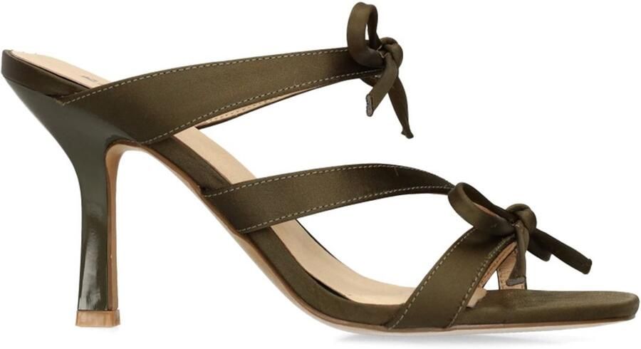 Sacha Dames Groene sandalen met hak en strikjes