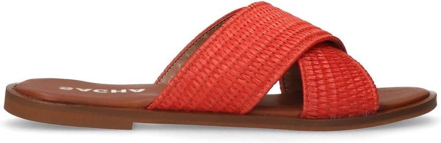 Sacha Dames Oranje slippers met gekruiste bandjes - Foto 3