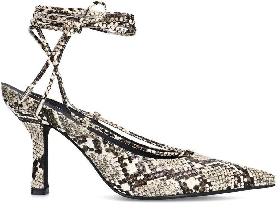 Sacha pumps met slangenprint beige