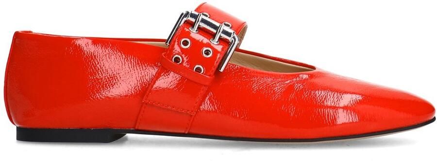 Sacha Dames Rode lak buckle ballerina's