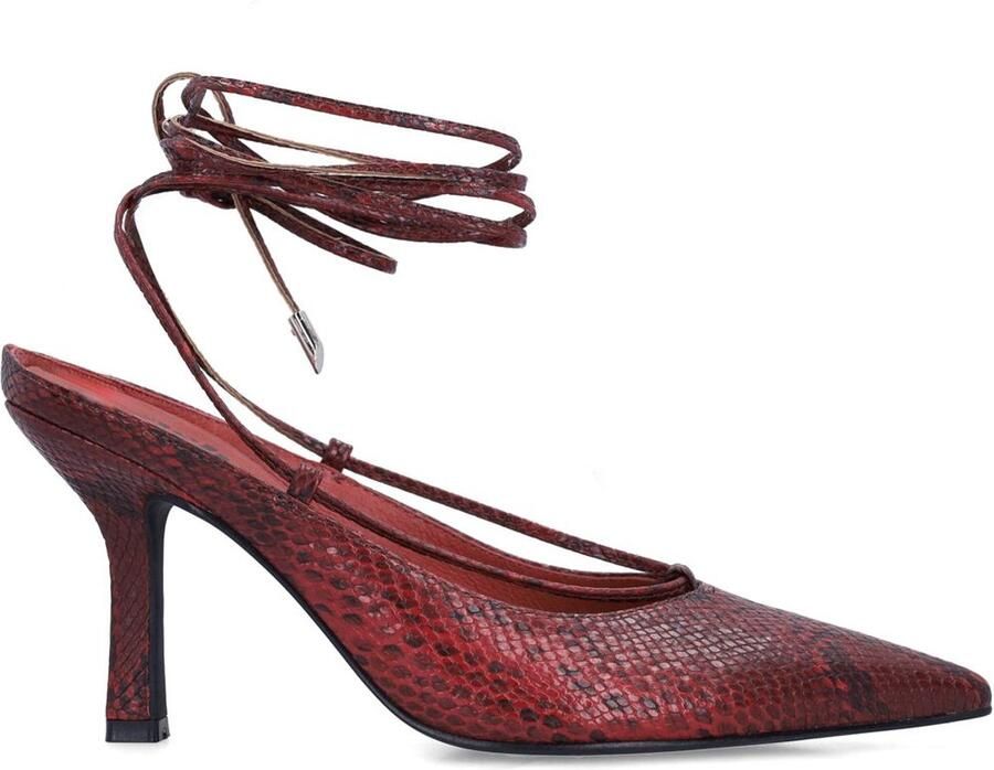 Sacha pumps met slangenprint rood