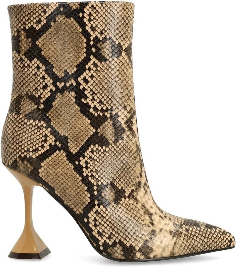 Sacha Dames Snake enkellaarsjes met trechterhak