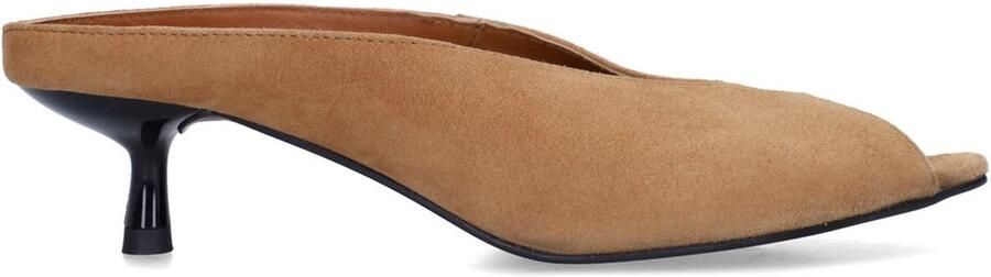 Sacha Dames Taupe suède muiltjes met hak