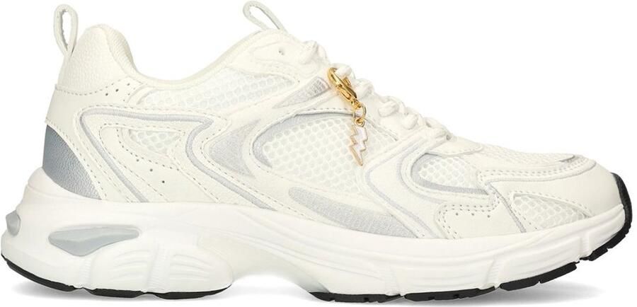 Sacha Dames Witte sneakers met zilverkleurige details