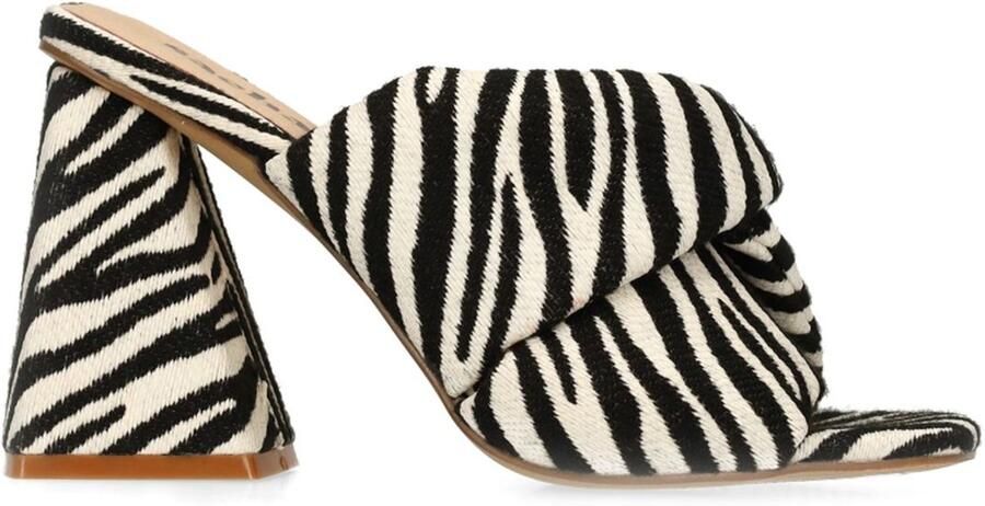 Sacha Dames Zebra print muiltjes met hak