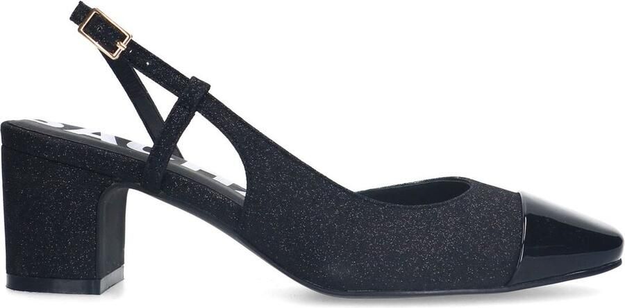 Sacha Dames Zwarte glitter slingbacks met blokhak - Foto 2