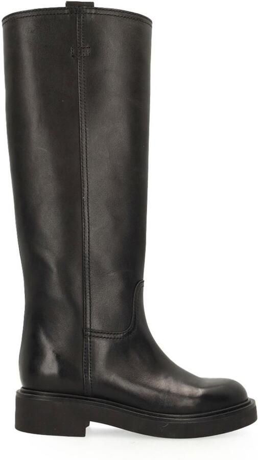 Sacha Dames Zwarte hoge leren laarzen