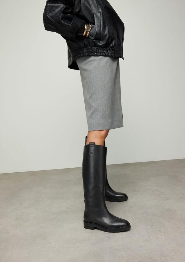 Sacha Dames Zwarte hoge leren laarzen - Foto 2