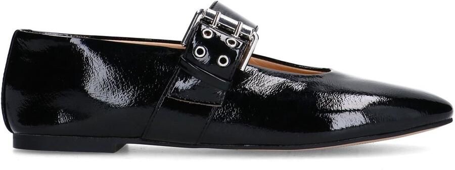Sacha Dames Zwarte lak buckle ballerina's