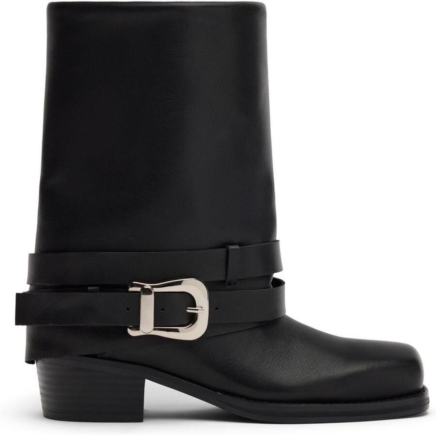 Sacha Dames Zwarte leren biker boots met flap - Foto 4