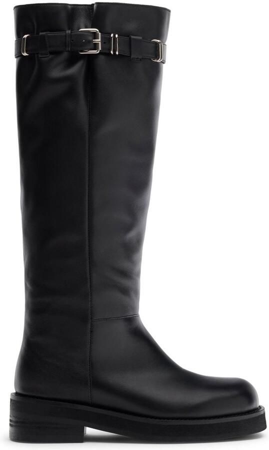 Sacha Dames Zwarte leren buckle biker boots