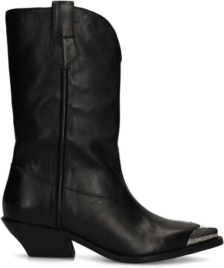 Sacha Dames Zwarte leren cowboylaarzen