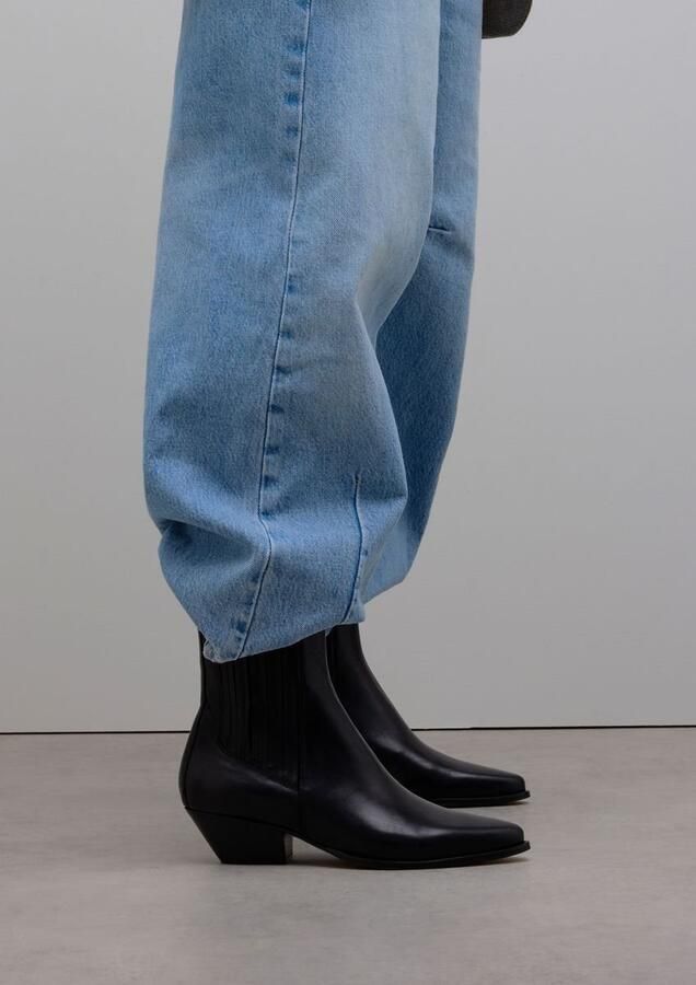 Sacha Dames Zwarte leren western laarsjes