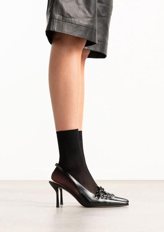 Sacha Dames Zwarte slingbacks met veters - Foto 4