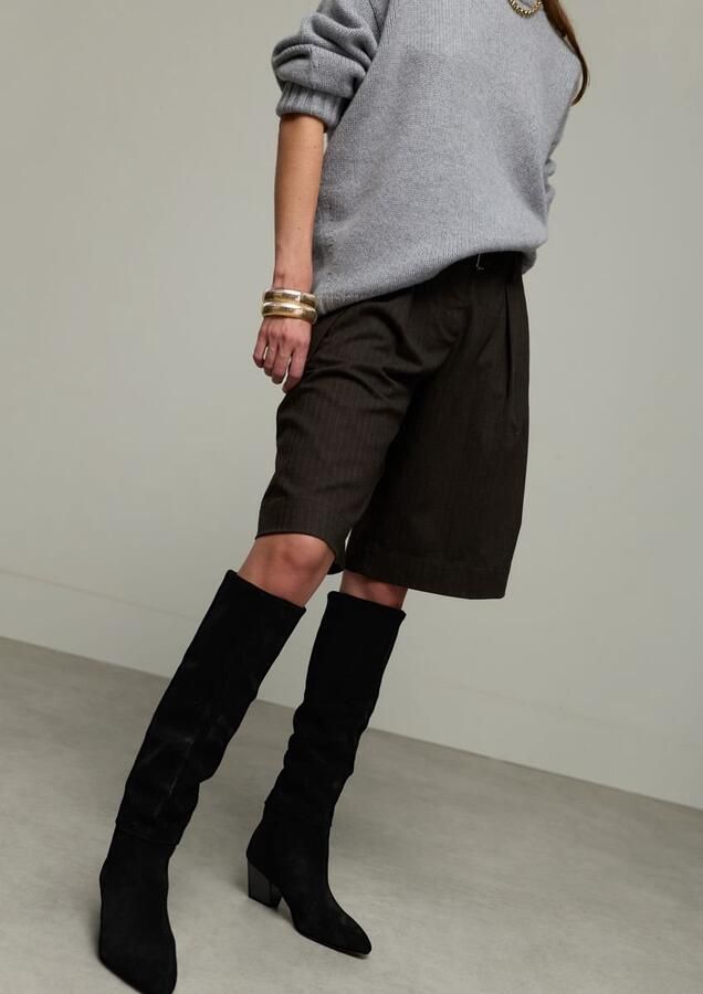 Sacha Dames Zwarte suède hoge laarzen met hak - Foto 3