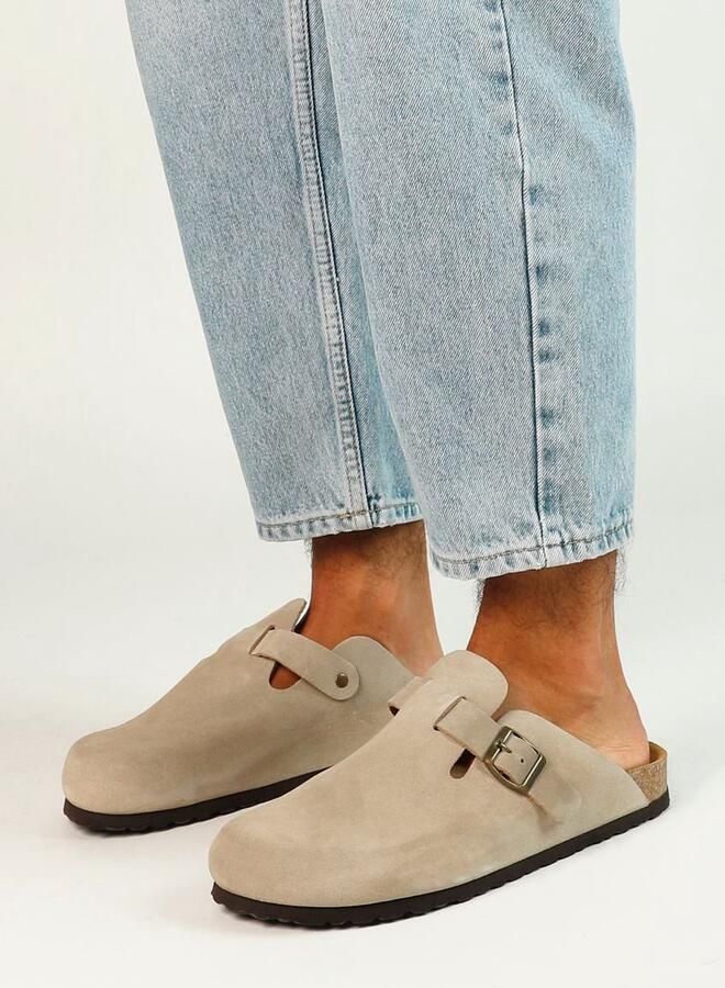 Sacha Heren Beige suède clogs - Foto 4