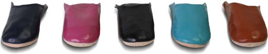 Safaary Marokkaanse Babouche Leer Donkerblauw - Foto 2
