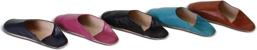 Safaary Marokkaanse Babouche Leer Donkerblauw - Foto 4