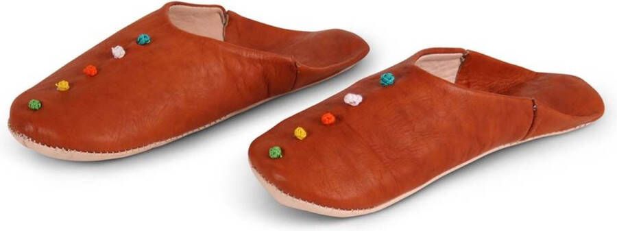 Safaary Marokkaanse sloffen Pompons Natural - Foto 3