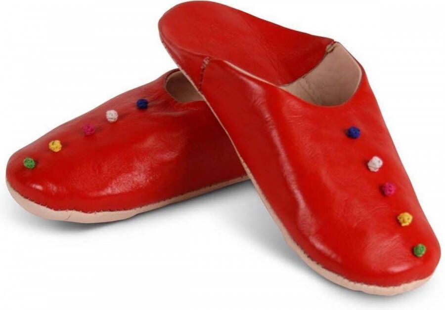 Safaary Marokkaanse sloffen Pompons Rood - Foto 3