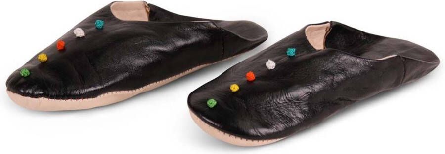 Safaary Marokkaanse Sloffen Pompons Zwart - Foto 5