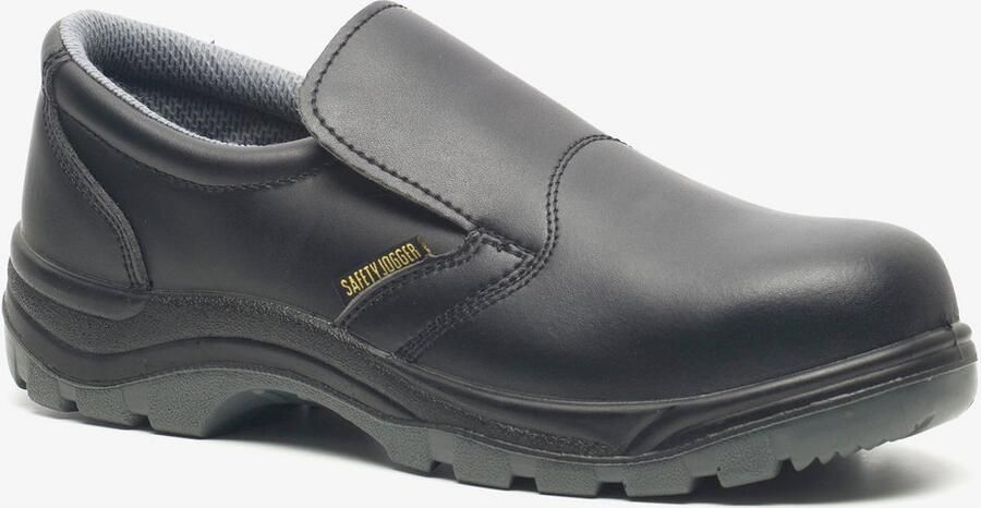 Safety jogger leren heren werkschoenen S3 Zwart Echt leer Uitneembare zool