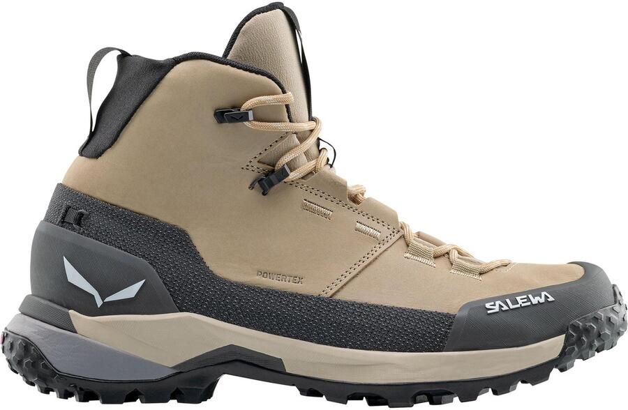 Salewa Women's Puez Leather Mid PTX Wandelschoenen beige grijs - Foto 2