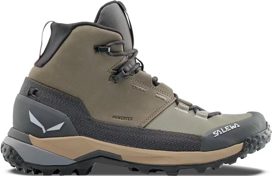 Salewa Women's Puez Leather Mid PTX Wandelschoenen grijs