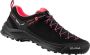 Salewa Wildfire Leather Wandelschoenen Dames Black Fluo Coral - Thumbnail 1