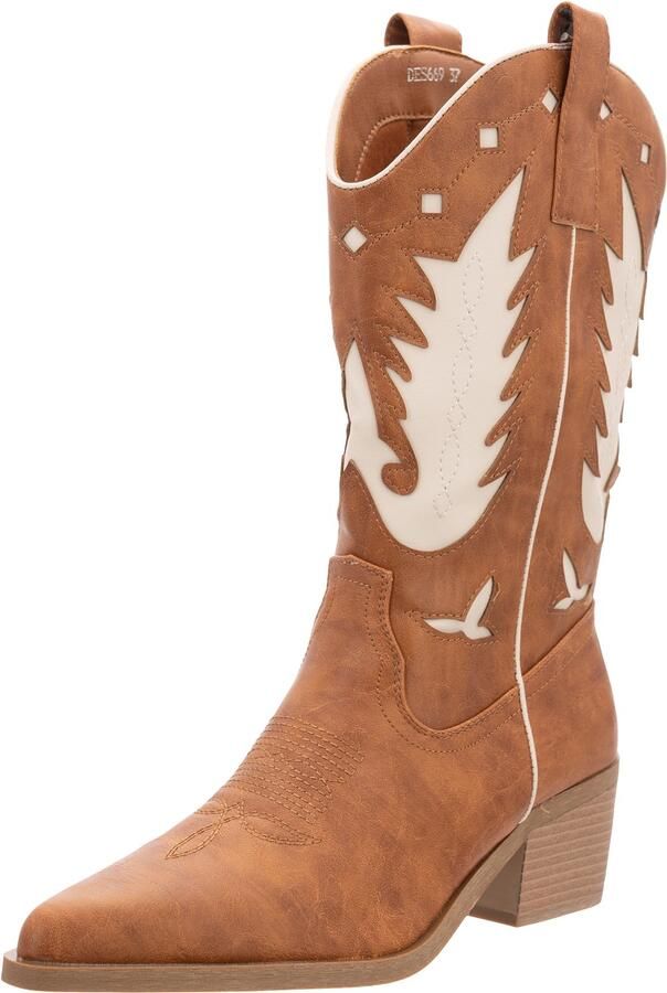 Salinyang Cowboylaarzen crème camel