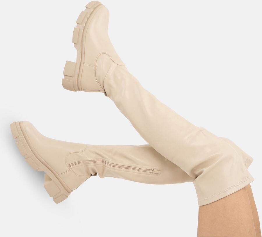 Salinyang Overknee laarzen beige