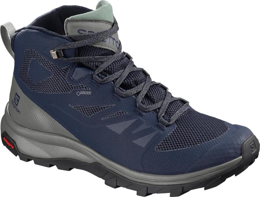Salomon OUTline Mid GTX Wandelschoenen Mannen Medieval Blue Castor Gray Green Milieu