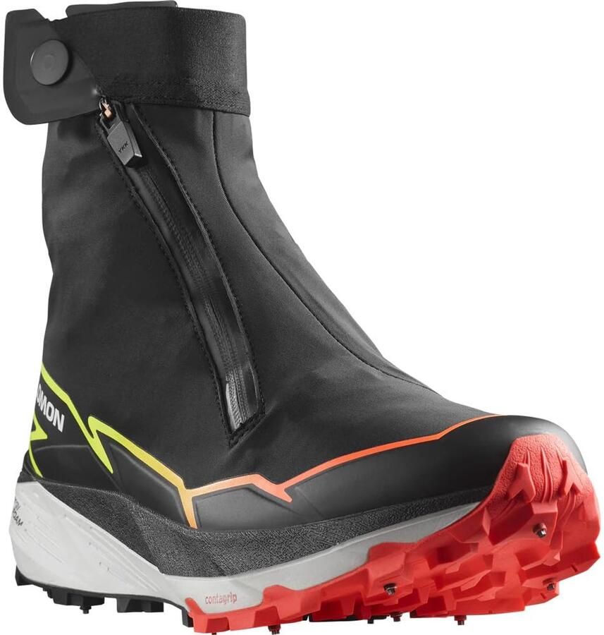 Salomon Winter Cross Spike Hardloopschoen Zwart Vurig Koraal Veiligheidsgeel