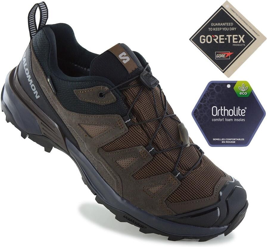 Salomon X ULTRA 360 Leather GTX GORE-TEX Heren Wandelschoenen Trekking Schoenen Bruin