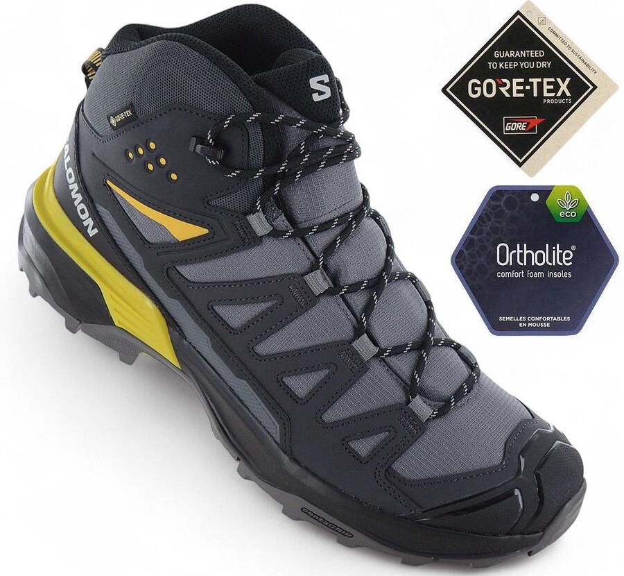 Salomon X ULTRA 360 Mid GTX GORE-TEX Heren Wandelschoenen Trekking Boots Grijs