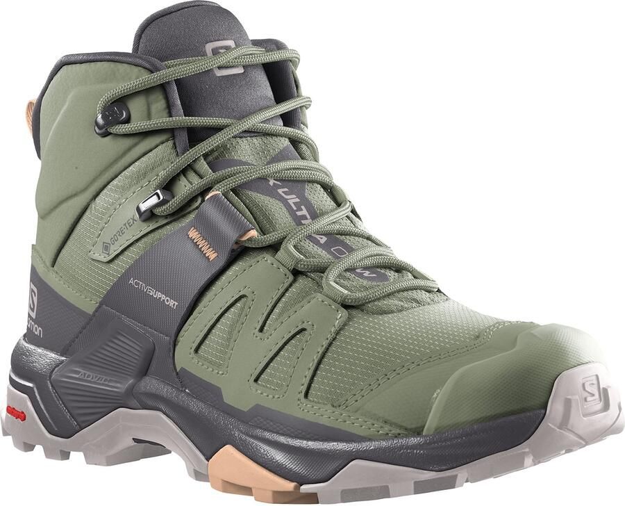 Salomon X Ultra 4 Mid Wandelschoenen GTX Oil Grn Magnet Alm Cr