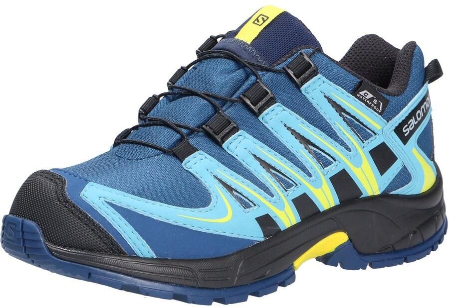 Salomon XA Pro 3D CSWP K Junior Trailrunning Schoenen CSWP Midnight Blauw Geel
